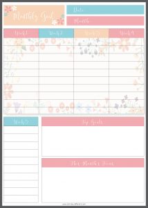 Divinely Different Monthly Goal Planner